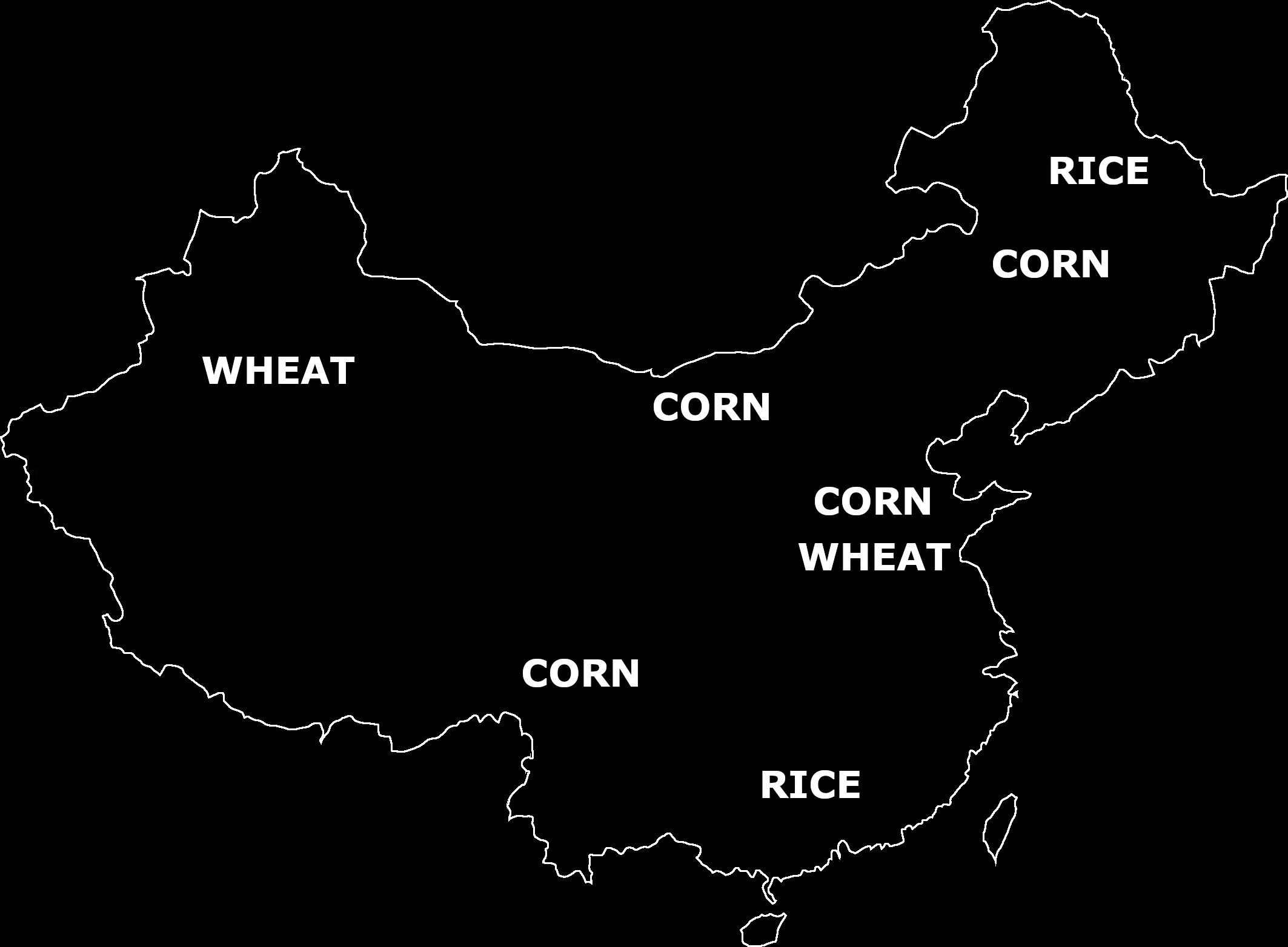 map of Chinese crops