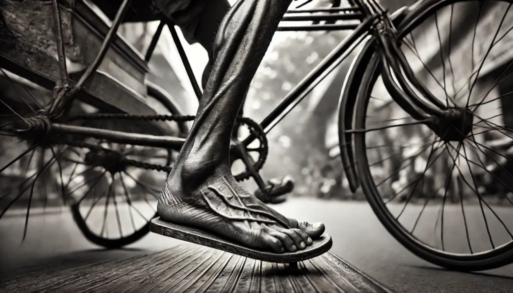 Rickshaw Driver's Leg