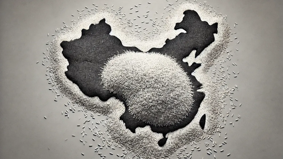 Pile of Rice on a Map of China