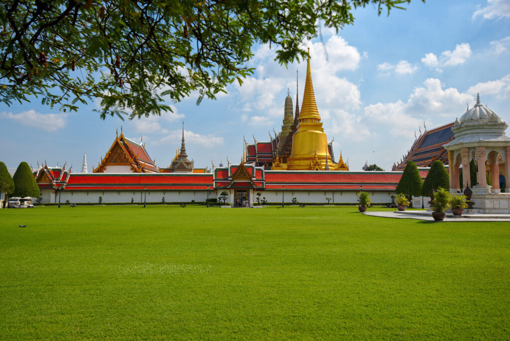 The Grand Palace across the lawn, Bangkok