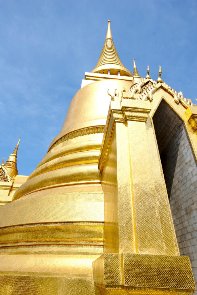 Gold chedi close up, Bangkok