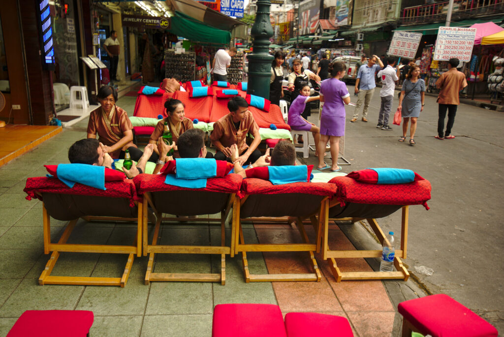 Street-side foot massage, Bangkok