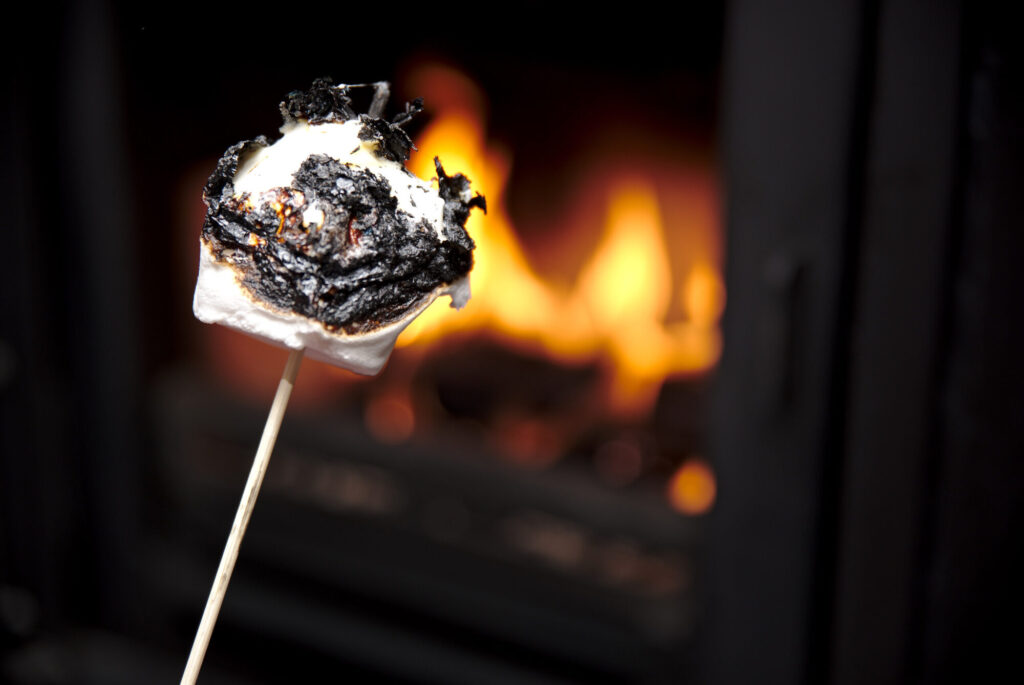 Marshmallow at the fire, English Winter
