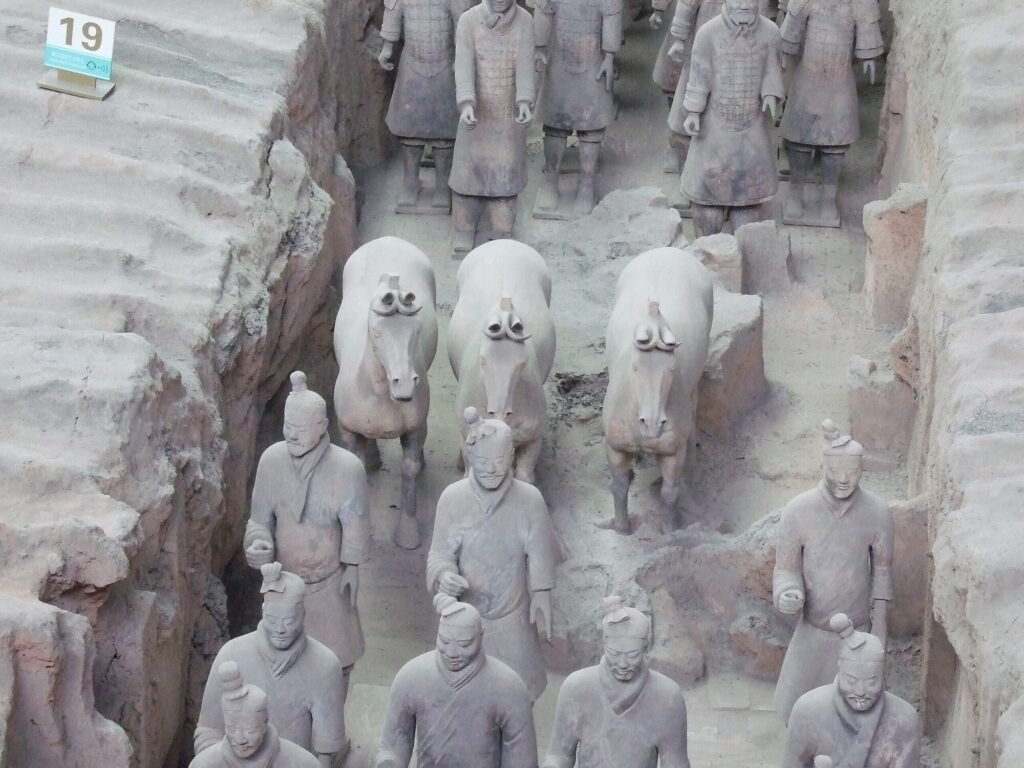 Warriors and horses in their trench, The Forbidden City and Xi'an