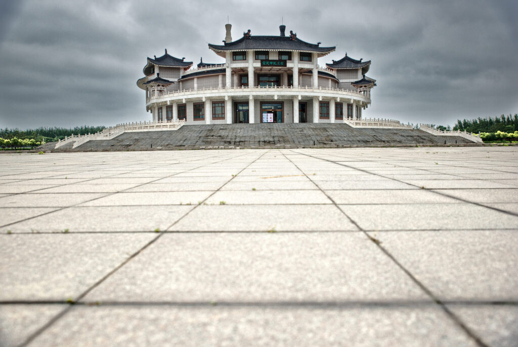 The memorial hall across an empty plaza, Huo Yuanjia Memorial Park