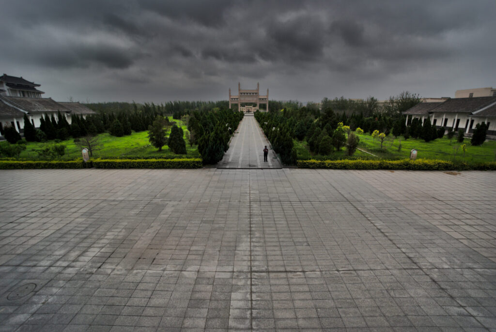 The long axis of the park under storm clouds, Huo Yuanjia Memorial Park