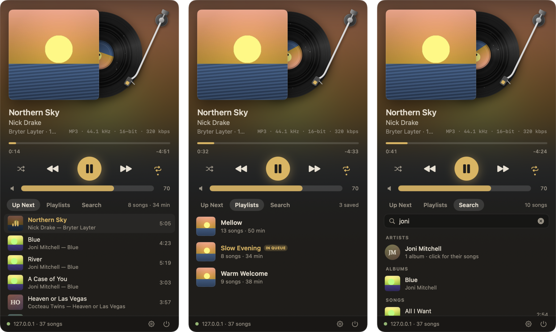 Needle: a macOS menu-bar music remote with a turning record and tonearm