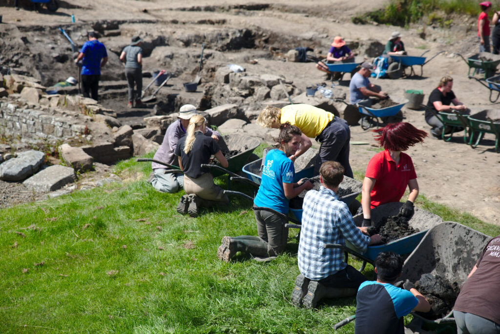 Volunteers at the dig, Vindolanda