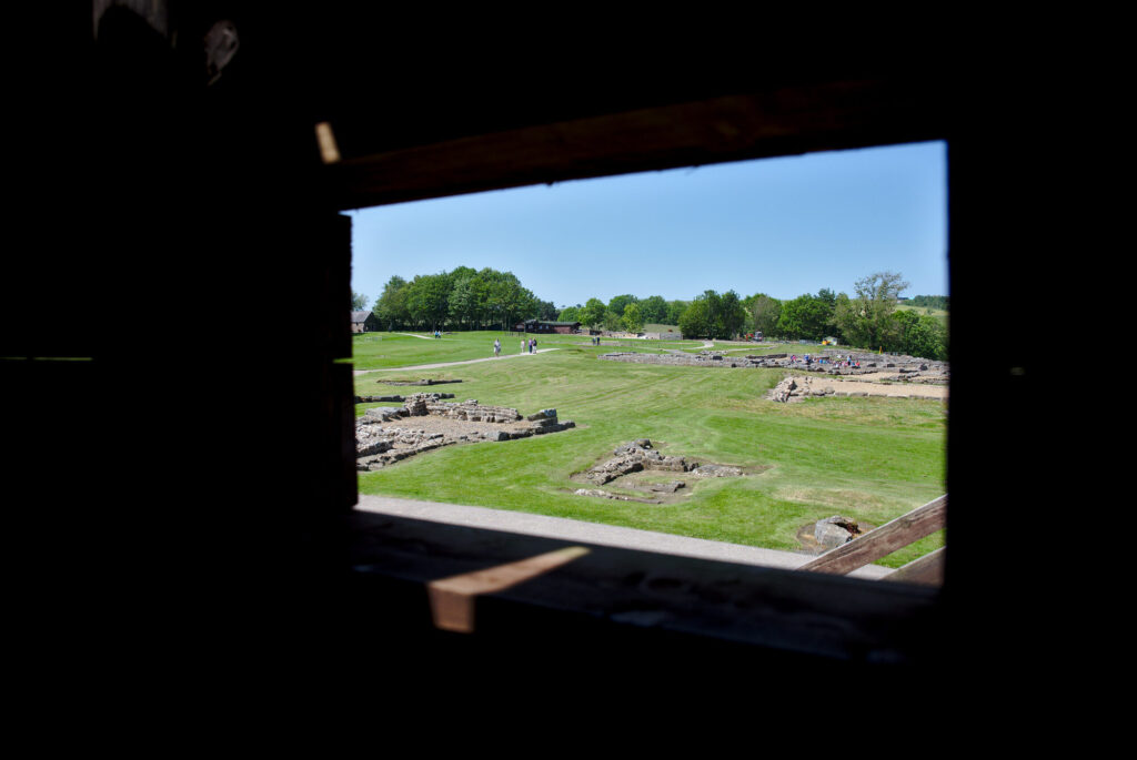 The fort through a tower window, Vindolanda