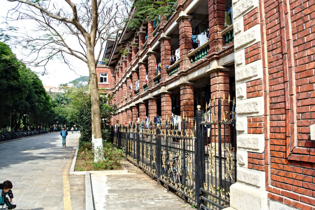 Red-brick colonnades, Xiamen in January