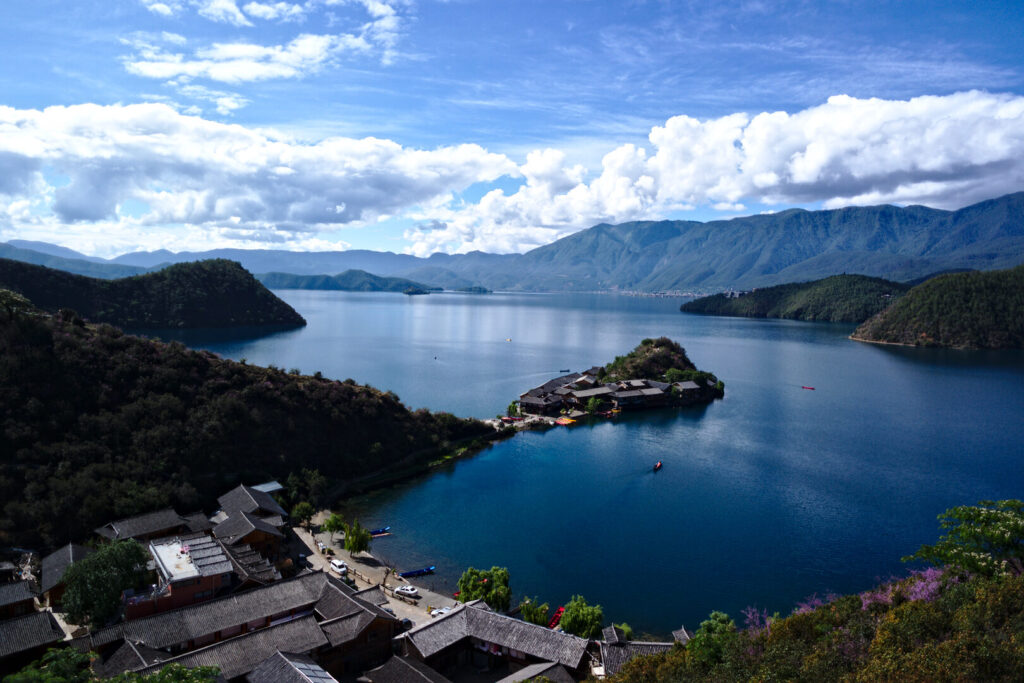 Lugu Lake from the hillside, Yunnan: Kunming to Shangri-La
