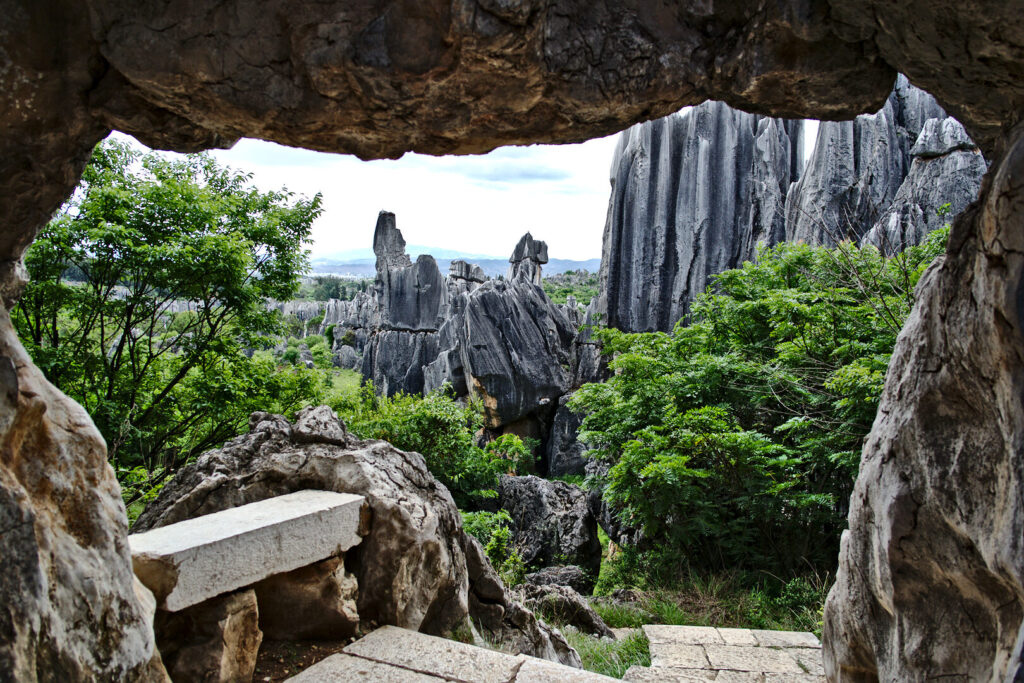Stone Forest through a rock arch, Yunnan: Kunming to Shangri-La